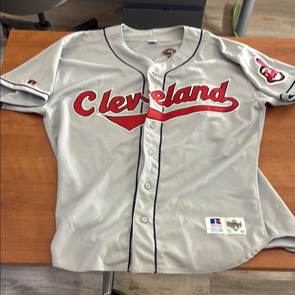 Russell Athletic Gray and Red Baseball Jersey